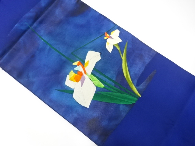 菖蒲模様織出し名古屋帯